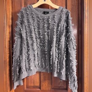 Gray Fringed Lumiere Women's Sweater